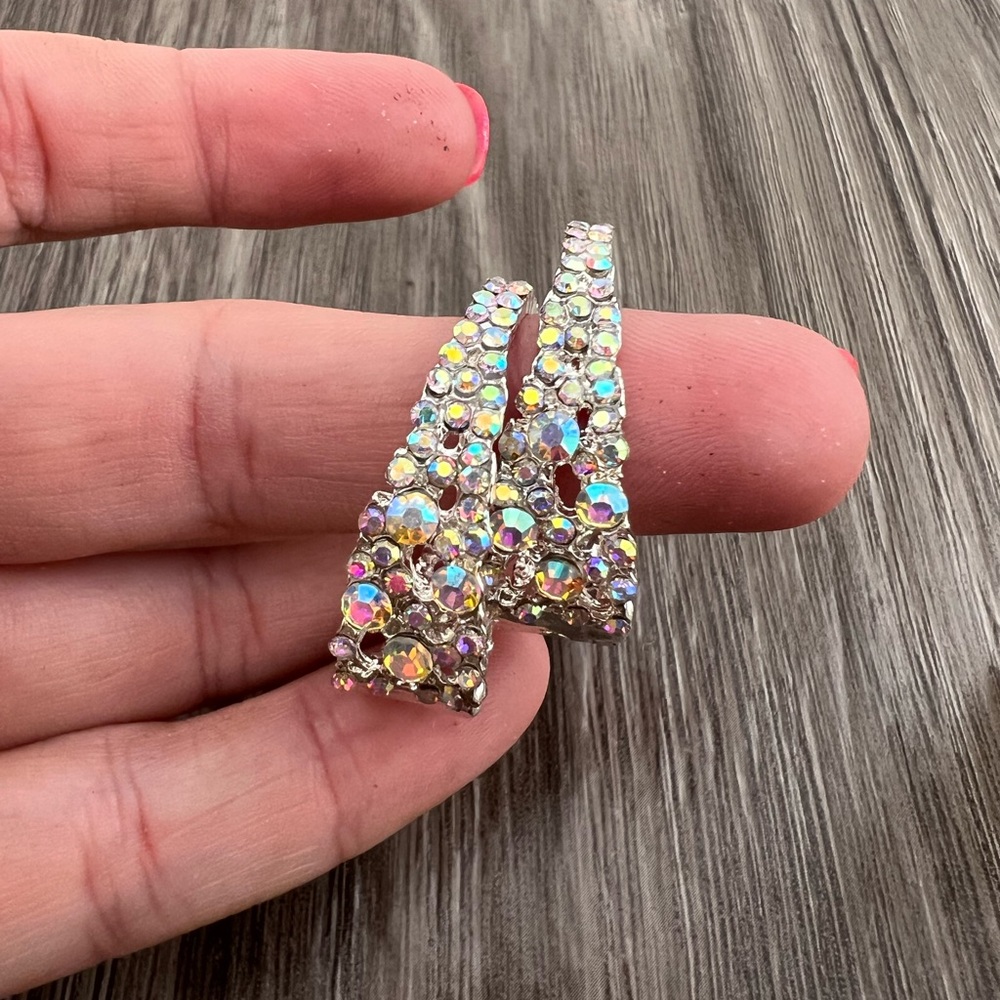 Elegant Silver Crystal Earrings